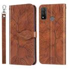For Huawei P smart 2020 Life of Tree Embossing Pattern Horizontal Flip Leather Case with Holder & Card Slot & Wallet & Photo Frame & Lanyard(Brown) - 1