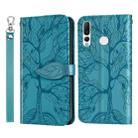 For Huawei P smart Z Life of Tree Embossing Pattern Horizontal Flip Leather Case with Holder & Card Slot & Wallet & Photo Frame & Lanyard(Blue) - 1