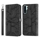 For Huawei P30 Pro Life of Tree Embossing Pattern Horizontal Flip Leather Case with Holder & Card Slot & Wallet & Photo Frame & Lanyard(Black) - 1