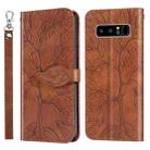 For Samsung Galaxy Note8 Life of Tree Embossing Pattern Horizontal Flip Leather Case with Holder & Card Slot & Wallet & Photo Frame & Lanyard(Brown) - 1