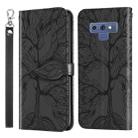 For Samsung Galaxy Note9 Life of Tree Embossing Pattern Horizontal Flip Leather Case with Holder & Card Slot & Wallet & Photo Frame & Lanyard(Black) - 1