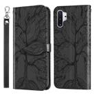 For Samsung Galaxy Note10+ Life of Tree Embossing Pattern Horizontal Flip Leather Case with Holder & Card Slot & Wallet & Photo Frame & Lanyard(Black) - 1