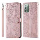 For Samsung Galaxy Note20 Life of Tree Embossing Pattern Horizontal Flip Leather Case with Holder & Card Slot & Wallet & Photo Frame & Lanyard(Rose Gold) - 1