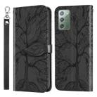 For Samsung Galaxy Note20 Life of Tree Embossing Pattern Horizontal Flip Leather Case with Holder & Card Slot & Wallet & Photo Frame & Lanyard(Black) - 1