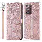 For Samsung Galaxy Note20 Ultra Life of Tree Embossing Pattern Horizontal Flip Leather Case with Holder & Card Slot & Wallet & Photo Frame & Lanyard(Rose Gold) - 1