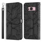 For Samsung Galaxy S8 Life of Tree Embossing Pattern Horizontal Flip Leather Case with Holder & Card Slot & Wallet & Photo Frame & Lanyard(Black) - 1