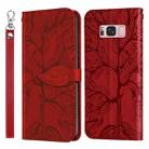 For Samsung Galaxy S8+ Life of Tree Embossing Pattern Horizontal Flip Leather Case with Holder & Card Slot & Wallet & Photo Frame & Lanyard(Red) - 1