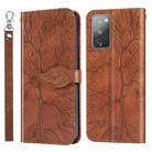 For Samsung Galaxy S20 FE Life of Tree Embossing Pattern Horizontal Flip Leather Case with Holder & Card Slot & Wallet & Photo Frame & Lanyard(Brown) - 1