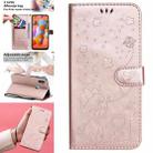 For Samsung Galaxy A11 Cat Bee Embossing Pattern Shockproof Horizontal Flip Leather Case with Holder & Card Slots & Wallet(Rose Gold) - 1