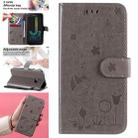 For Samsung Galaxy J2 Pro(2018) Cat Bee Embossing Pattern Shockproof Horizontal Flip Leather Case with Holder & Card Slots & Wallet(Grey) - 1