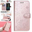 For Samsung Galaxy J2 Pro(2018) Cat Bee Embossing Pattern Shockproof Horizontal Flip Leather Case with Holder & Card Slots & Wallet(Rose Gold) - 1