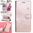 For Samsung Galaxy S20 FE Cat Bee Embossing Pattern Shockproof Horizontal Flip Leather Case with Holder & Card Slots & Wallet(Rose Gold) - 1