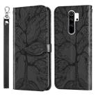 For Xiaomi Poco M2 Life of Tree Embossing Pattern Horizontal Flip Leather Case with Holder & Card Slot & Wallet & Photo Frame & Lanyard(Black) - 1