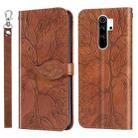 For Xiaomi Poco M2 Life of Tree Embossing Pattern Horizontal Flip Leather Case with Holder & Card Slot & Wallet & Photo Frame & Lanyard(Brown) - 1