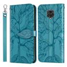 For Xiaomi Poco M2 Pro Life of Tree Embossing Pattern Horizontal Flip Leather Case with Holder & Card Slot & Wallet & Photo Frame & Lanyard(Blue) - 1