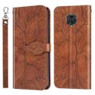 For Xiaomi Poco M2 Pro Life of Tree Embossing Pattern Horizontal Flip Leather Case with Holder & Card Slot & Wallet & Photo Frame & Lanyard(Brown) - 1