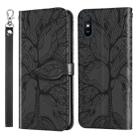 For Xiaomi Redmi 9A Life of Tree Embossing Pattern Horizontal Flip Leather Case with Holder & Card Slot & Wallet & Photo Frame & Lanyard(Black) - 1