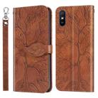 For Xiaomi Redmi 9A Life of Tree Embossing Pattern Horizontal Flip Leather Case with Holder & Card Slot & Wallet & Photo Frame & Lanyard(Brown) - 1