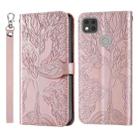 For Xiaomi Redmi 9C Life of Tree Embossing Pattern Horizontal Flip Leather Case with Holder & Card Slot & Wallet & Photo Frame & Lanyard(Rose Gold) - 1