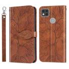 For Xiaomi Redmi 9C Life of Tree Embossing Pattern Horizontal Flip Leather Case with Holder & Card Slot & Wallet & Photo Frame & Lanyard(Brown) - 1