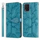 For Xiaomi Mi 10 Lite 5G Life of Tree Embossing Pattern Horizontal Flip Leather Case with Holder & Card Slot & Wallet & Photo Frame & Lanyard(Blue) - 1