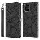 For Xiaomi Mi 10 Lite 5G Life of Tree Embossing Pattern Horizontal Flip Leather Case with Holder & Card Slot & Wallet & Photo Frame & Lanyard(Black) - 1