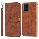 For Xiaomi Mi 10 Lite 5G Life of Tree Embossing Pattern Horizontal Flip Leather Case with Holder & Card Slot & Wallet & Photo Frame & Lanyard(Brown) - 1