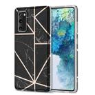 For Samsung Galaxy S20 FE Electroplating Stitching Marbled IMD Stripe Straight Edge Rubik Cube Phone Protective Case(Black) - 1