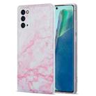 For Samsung Galaxy Note20 TPU Glossy Marble Pattern IMD Protective Case(Light Pink) - 1