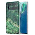 For Samsung Galaxy Note20 TPU Glossy Marble Pattern IMD Protective Case(Emerald Green) - 1