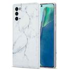 For Samsung Galaxy Note20 TPU Glossy Marble Pattern IMD Protective Case(White) - 1