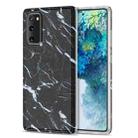 For Samsung Galaxy S20 FE TPU Glossy Marble Pattern IMD Protective Case(Black) - 1