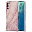 For Samsung Galaxy Note20 TPU Gilt Marble Pattern Protective Case(Pink) - 1