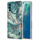 For Samsung Galaxy Note20 TPU Gilt Marble Pattern Protective Case(Green) - 1