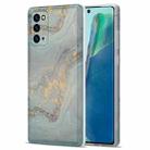 For Samsung Galaxy Note20 TPU Gilt Marble Pattern Protective Case(Light Blue) - 1