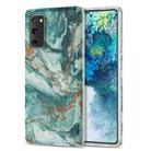 For Samsung Galaxy S20 FE TPU Gilt Marble Pattern Protective Case(Green) - 1