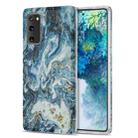 For Samsung Galaxy S20 FE TPU Gilt Marble Pattern Protective Case(Blue) - 1