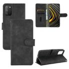 For Xiaomi Poco M3 Solid Color Skin Feel Magnetic Buckle Horizontal Flip Calf Texture PU Leather Case with Holder & Card Slots & Wallet(Black) - 1