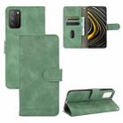 For Xiaomi Poco M3 Solid Color Skin Feel Magnetic Buckle Horizontal Flip Calf Texture PU Leather Case with Holder & Card Slots & Wallet(Green) - 1