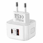 YSY-6087 20W PD + QC 3.0 Dual Ports Travel Charger Power Adapter, EU Plug - 1