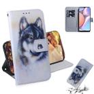 For Galaxy A10s Painting Pattern Coloured Drawing Horizontal Flip Leather Case with Holder & Card Slots & Wallet(White Wolf) - 1