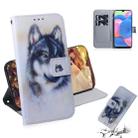 For Galaxy A30s Painting Pattern Coloured Drawing Horizontal Flip Leather Case with Holder & Card Slots & Wallet(White Wolf) - 1