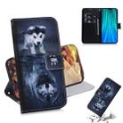 For Xiaomi Redmi Note 8 Pro Painting Pattern Coloured Drawing Horizontal Flip Leather Case with Holder & Card Slots & Wallet(Wolf And Dog) - 1