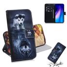 For Xiaomi Redmi Note 8 Painting Pattern Coloured Drawing Horizontal Flip Leather Case with Holder & Card Slots & Wallet(Wolf And Dog) - 1