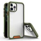 Bright Shield PC + TPU Protective Case For iPhone 12 / 12 Pro(Army Green + Orange) - 1