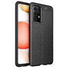 For Samsung Galaxy A52 5G / 4G Litchi Texture TPU Shockproof Case(Black) - 1