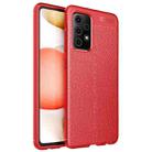 For Samsung Galaxy A52 5G / 4G Litchi Texture TPU Shockproof Case(Red) - 1