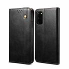 For Samsung Galaxy S20 Simple Wax Crazy Horse Texture Horizontal Flip Leather Case with Card Slots & Wallet(Black) - 1