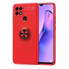 For OPPO A15s Metal Ring Holder 360 Degree Rotating TPU Case(Red) - 1