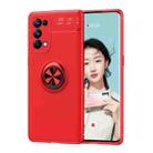 For OPPO Reno5 5G Metal Ring Holder 360 Degree Rotating TPU Case(Red) - 1